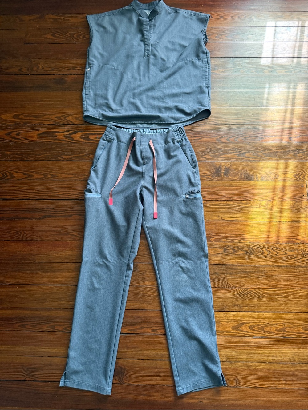 Heather denim figs scrub set
